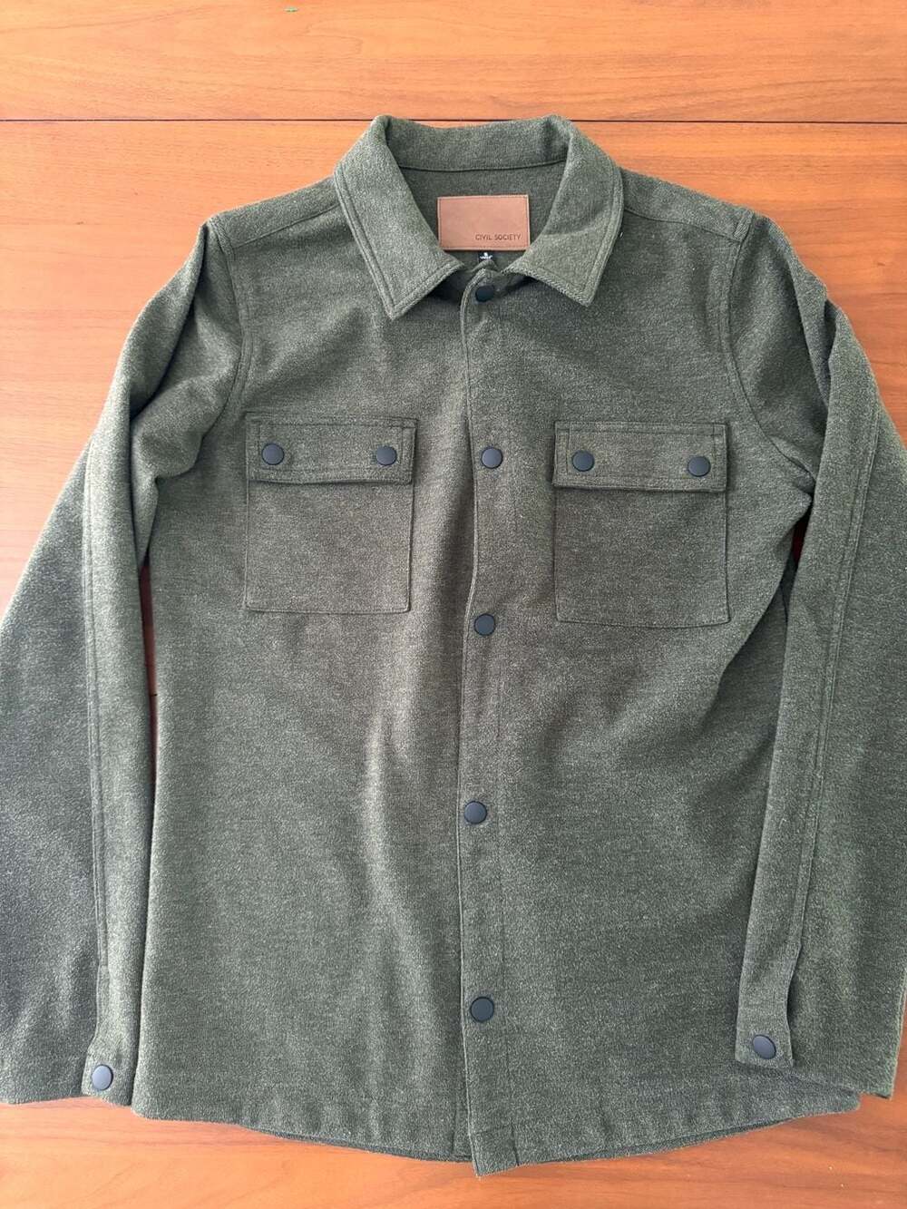 Civil Society Men's Olive Green Snap Button Shirt Jacket Size S